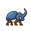 A blue rhino beetle