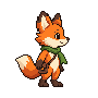 A fox adventurer with a green scarf