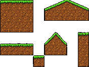 A grass and dirt terrain tileset